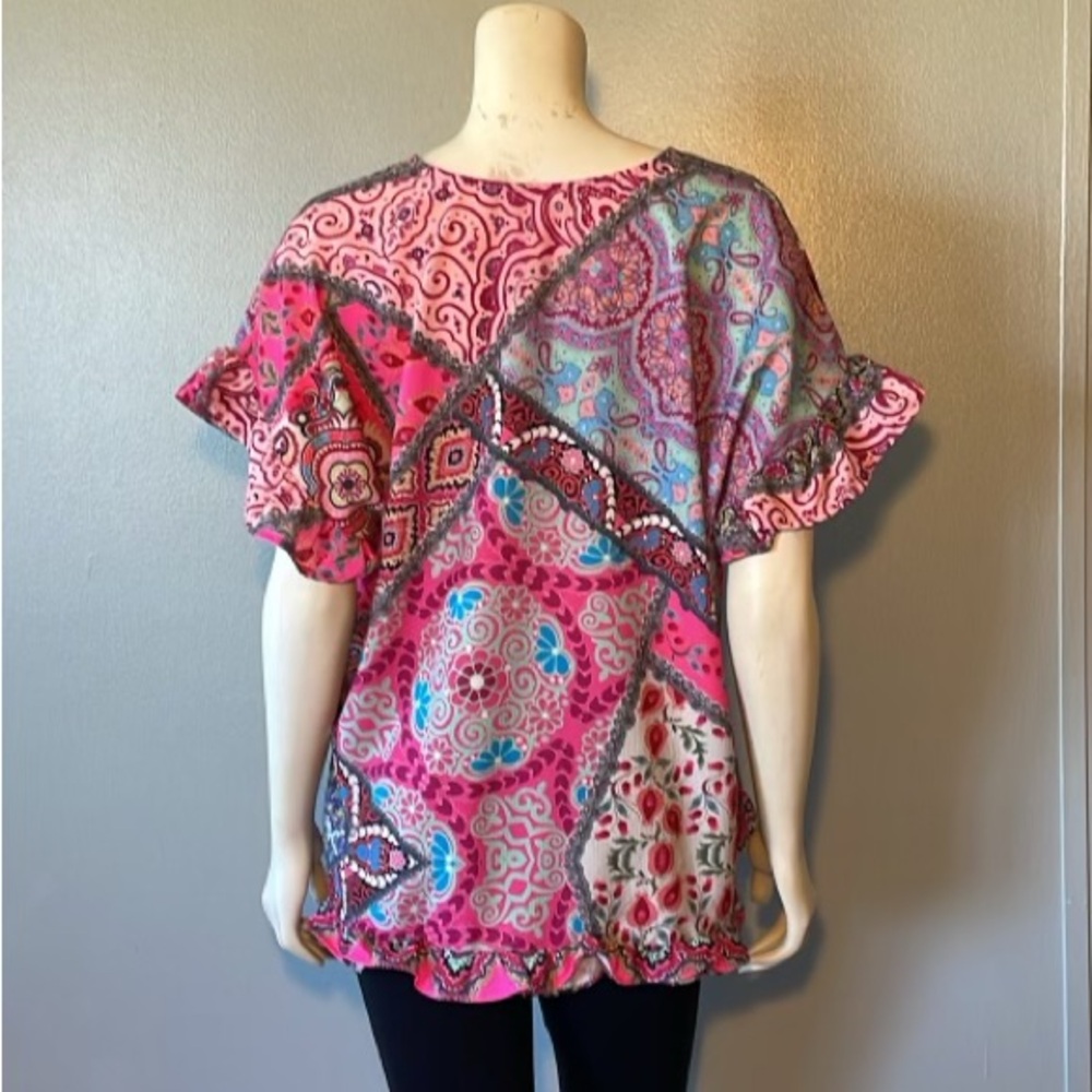 Umgee Ruffled Blouse, Size Medium - image 5